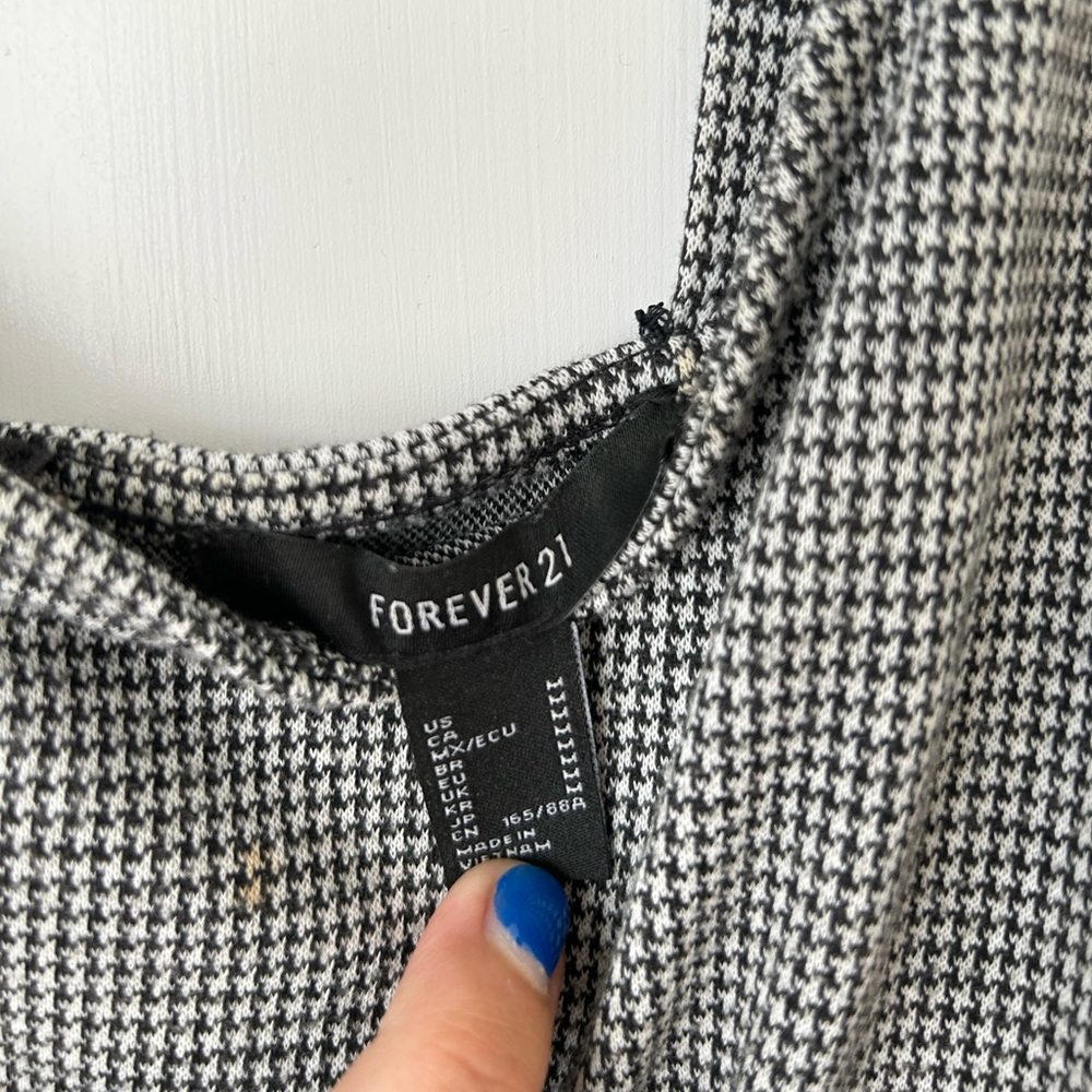 Checkered black mini dress